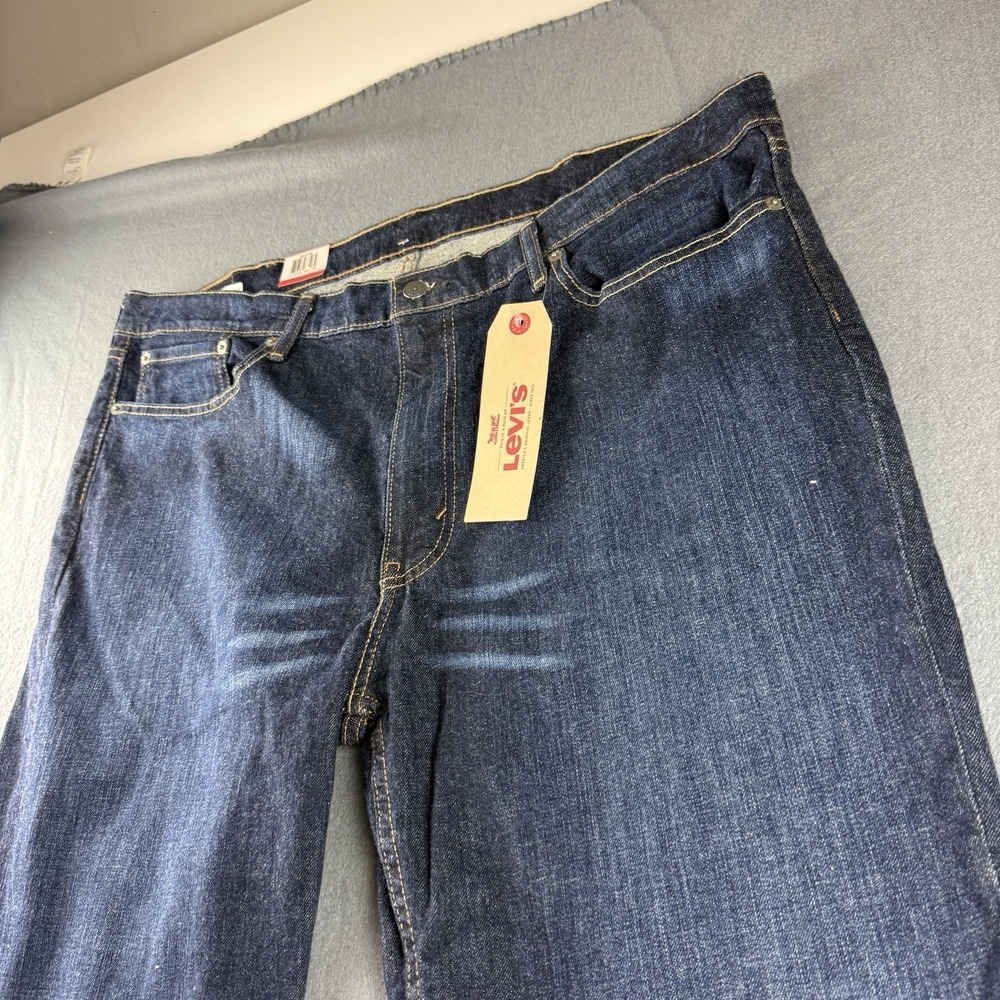Levis 514 Jeans Men's 42x32* Blue Straight Leg Stretch Dark Wash Zipper Fly NEW